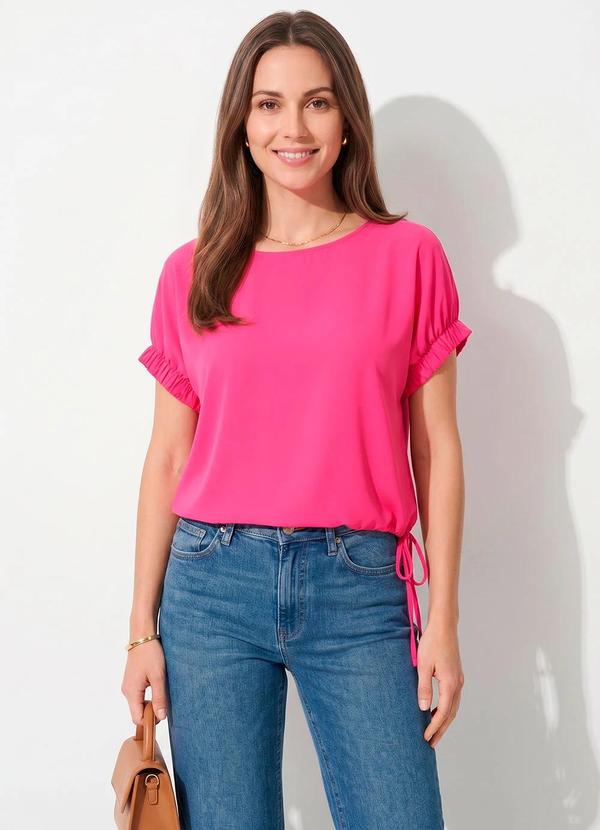 Blusa Pink em Crepe Plano