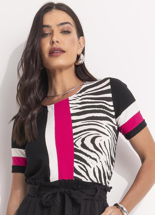 Vista 2 Blusa Pink em Malha de Viscose Quintess Quintess