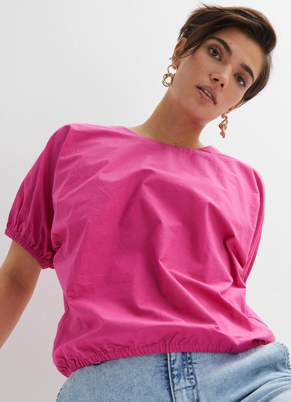 Blusa Pink em Tecido Alfaiataria de Viscose