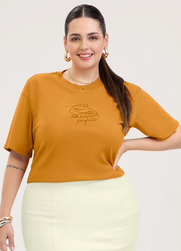 Blusa Plus Size em Algodão Laranja