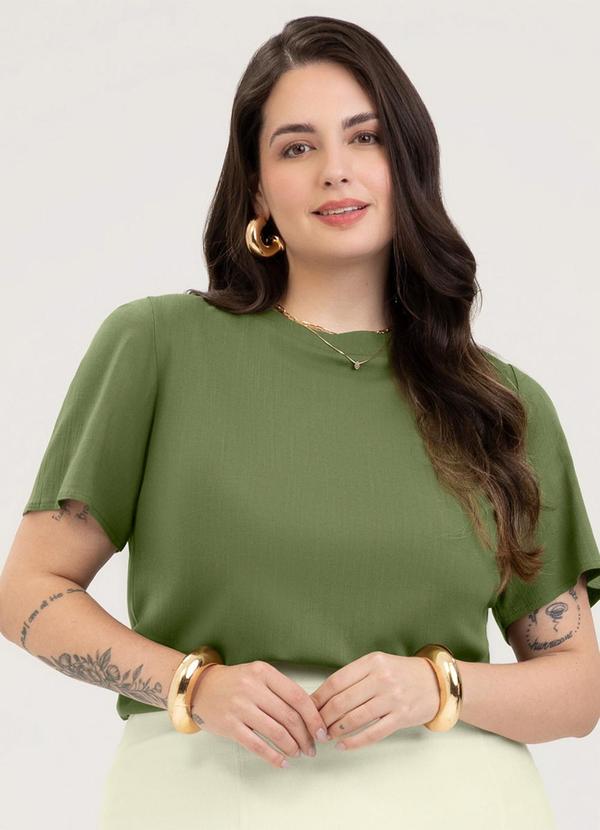 Blusa Plus Size em Viscose Verde Escuro