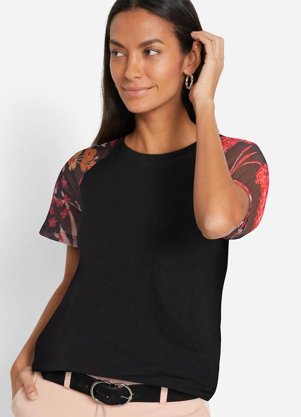 Blusa Preta em Malha de Viscose