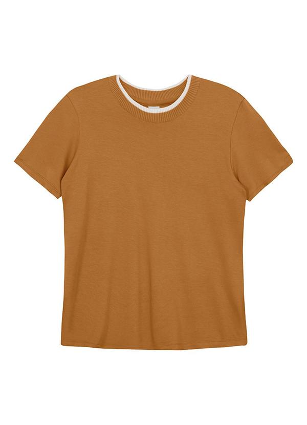 Blusa Regular em Moletinho Amarelo Mostarda