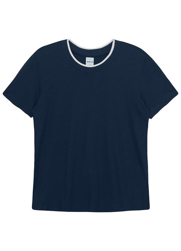 Blusa Regular em Moletinho Azul Marinho