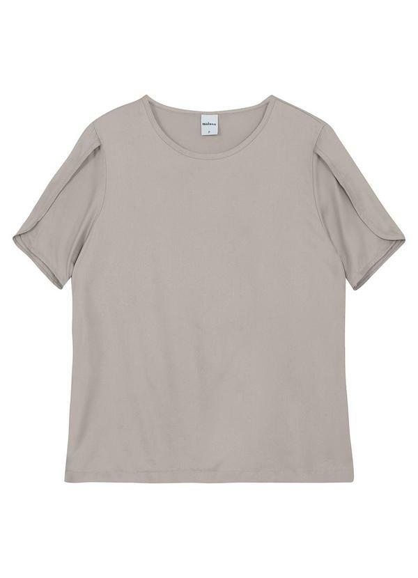 Blusa Regular em Viscose Cinza