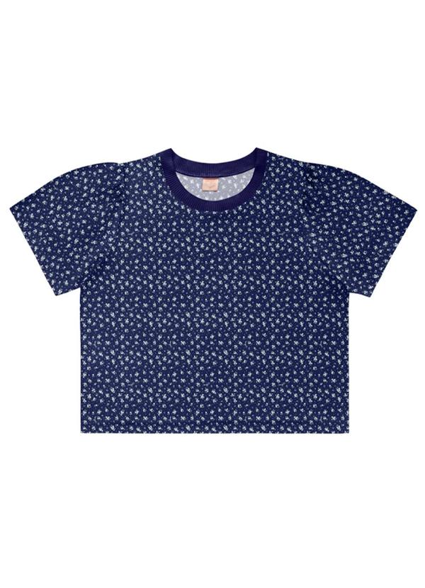 Vista 2 Blusa Retilinea Viscose Estampada Azul Angel Angel