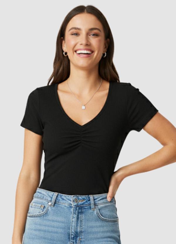Vista 2 Blusa Ribana Feminina Ribana Preto Yends Fashion Yends Fashion