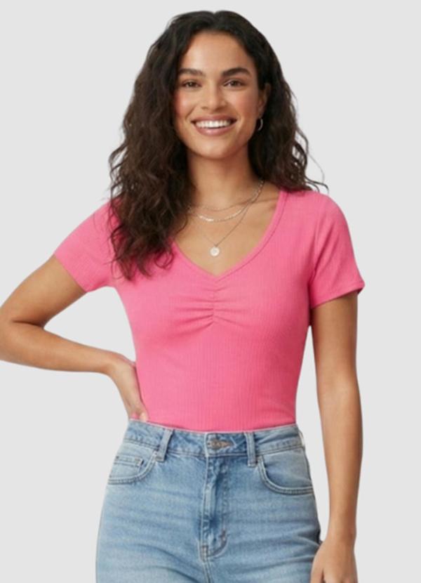 Vista 2 Blusa Ribana Feminina Ribana Rosa Yends Fashion Yends Fashion