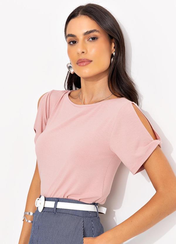 Blusa Rosa Claro em Malha de Viscose