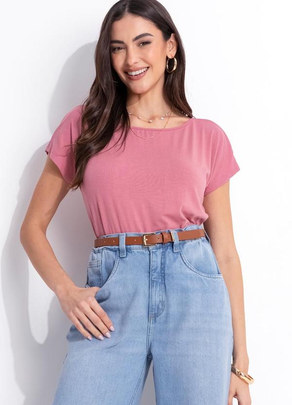 Blusa Rosa em Malha de Viscose