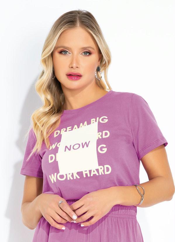 Blusa Roxo Estampada Rovitex