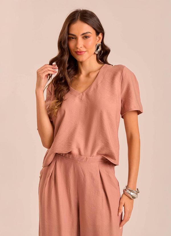 Blusa Soft Garden em Viscoflow Marrom
