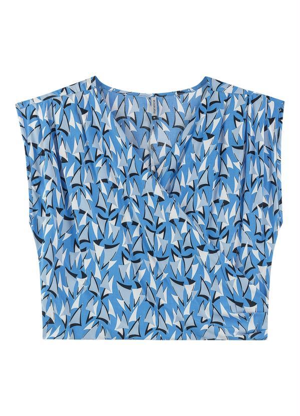 Blusa Transpassada Azul