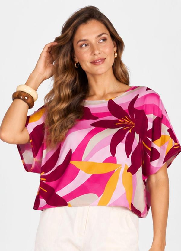Blusa Verão em Malha Spandex Print Branco