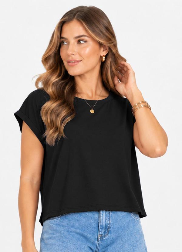 Blusa Verão em Malha Suplex Preto