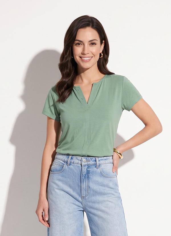 Blusa Verde em Malha de Algodão