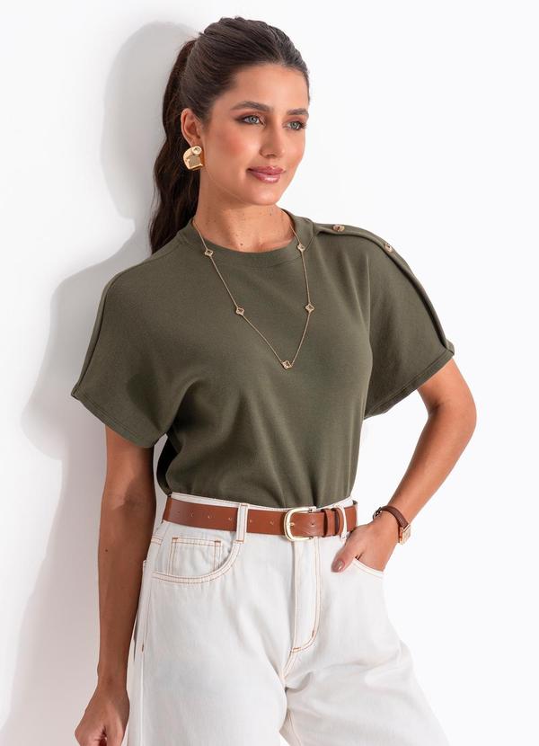 Blusa Verde em Malha de Algodão