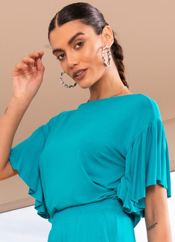 Blusa Verde em Malha de Viscose