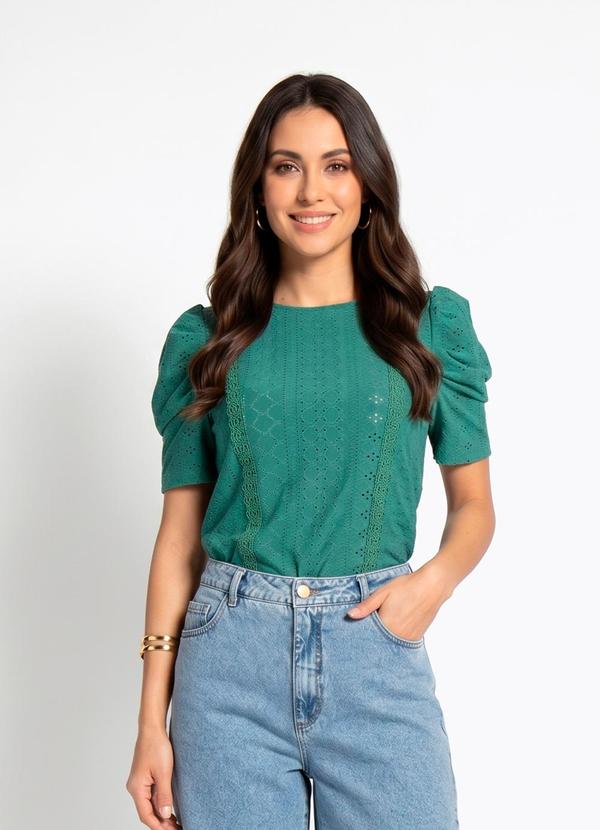 Blusa Verde em Malha Laise