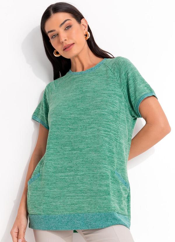 Blusa Verde em Malha Tricô
