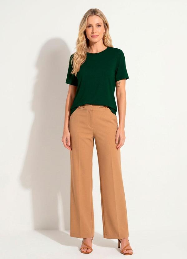Blusa Verde Escuro com Mangas Curtas