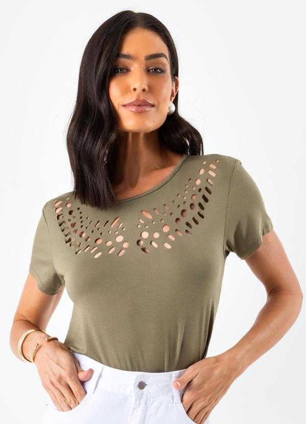 Blusa Verde Oliva em Malha de Viscose