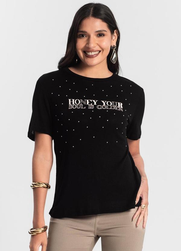 Blusa Visco Tricot Feminina Preto
