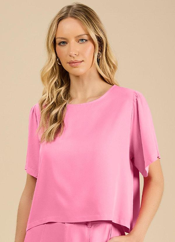 Vista 2 Blusa Viscose Essentials Rosa Angel Angel