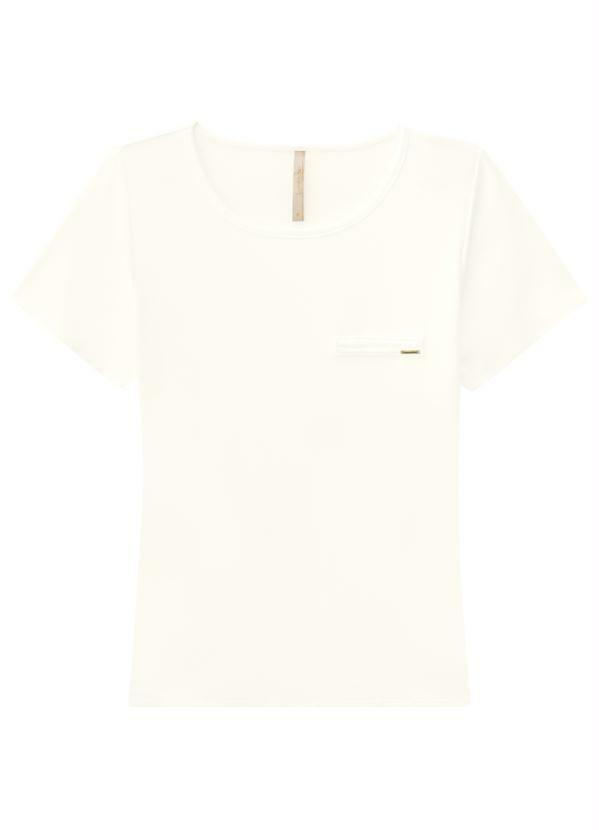 Vista 2 Blusa Viscose com Elastano Branco Lunender Lunender