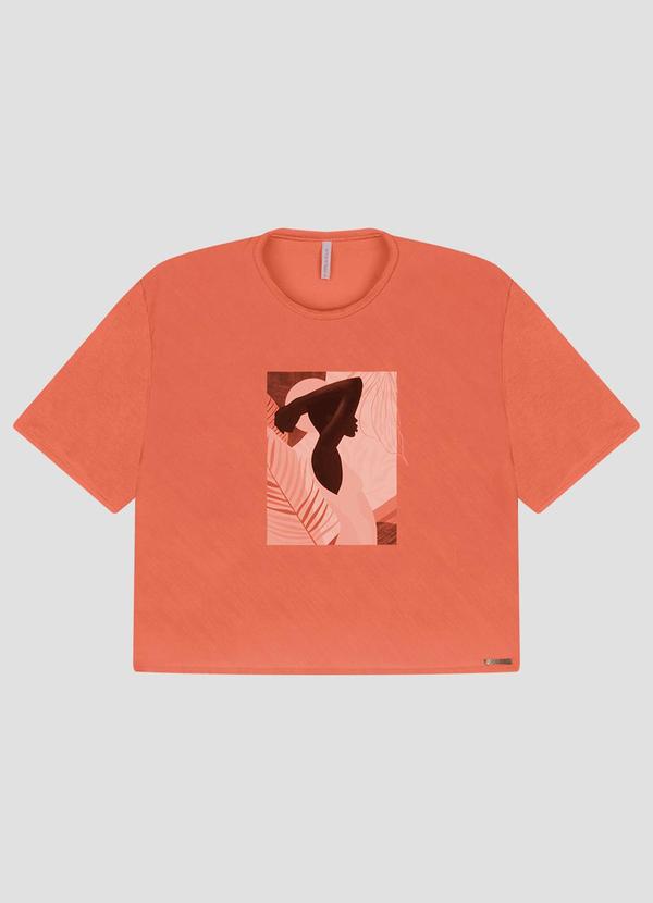 Blusa Viscose em Tecido Plano Resort Laranja