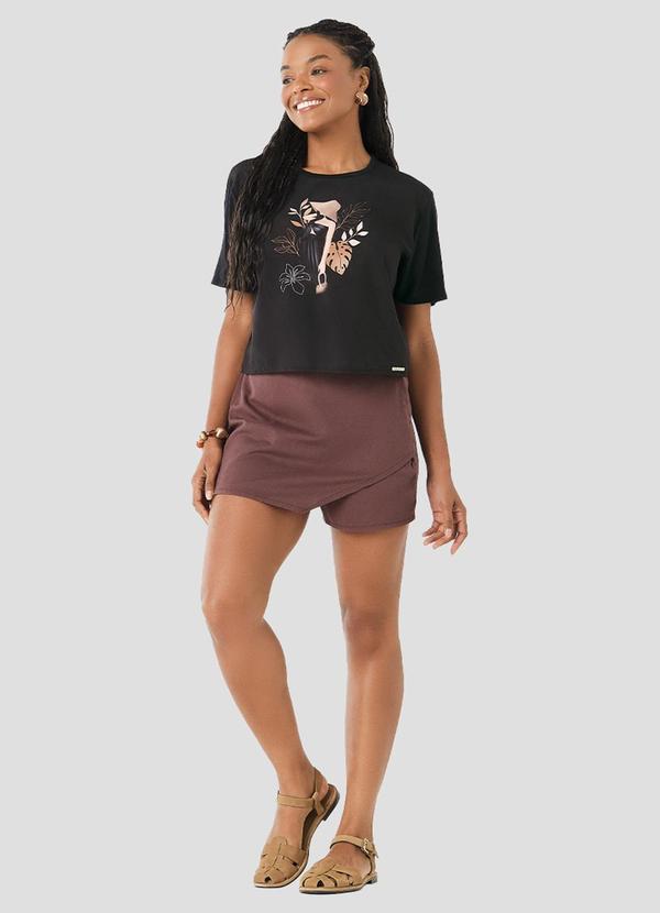 Blusa Viscose em Tecido Plano Resort Preto