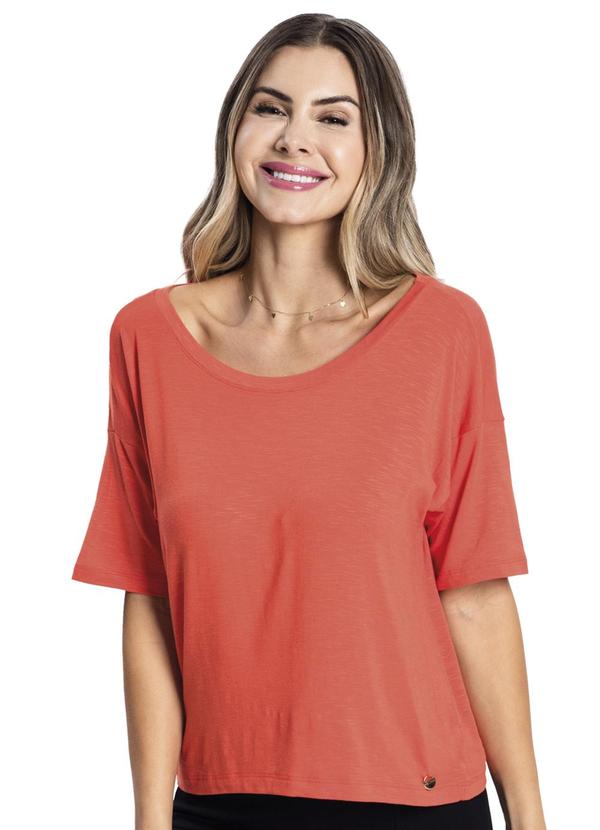 Blusa Feminina Andorra Flamê Básica Laranja