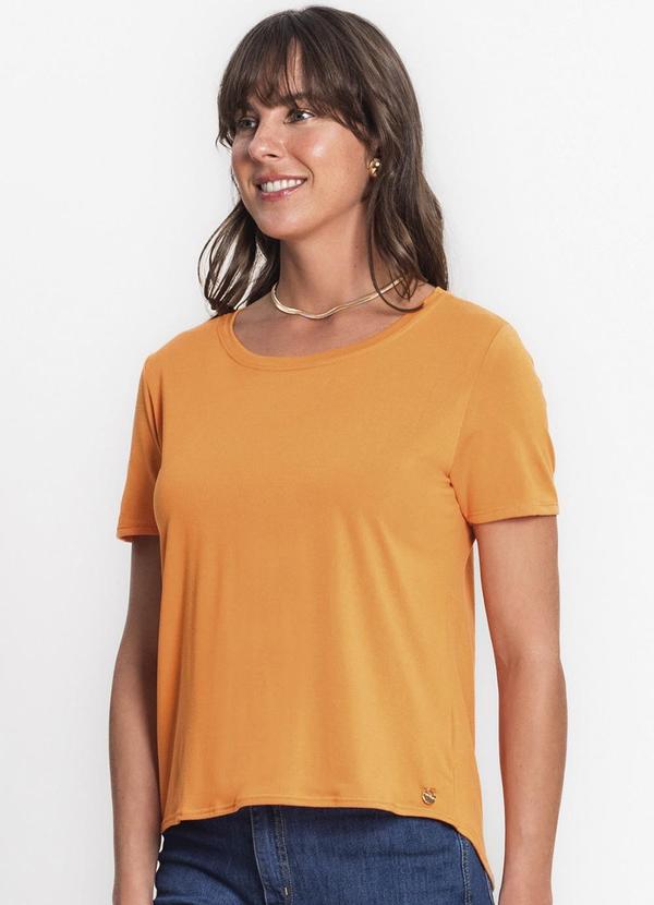Blusa Feminina Malha Delicate Básica Laranja