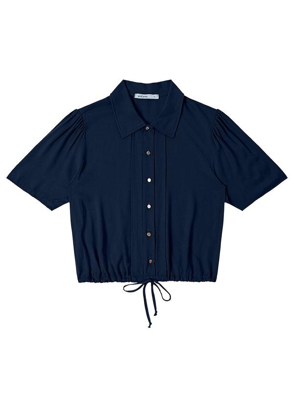 Camisa Feminina de Viscose Sarjada Azul