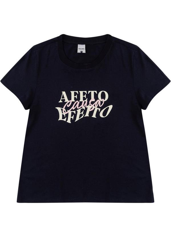 Camiseta Afeto Causa Efeito em Malha Preto