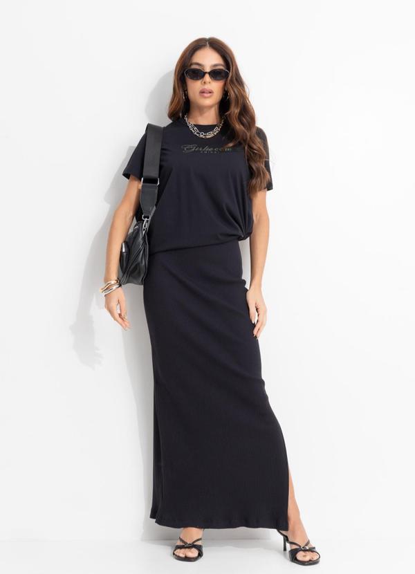 Camiseta Bordada Preto