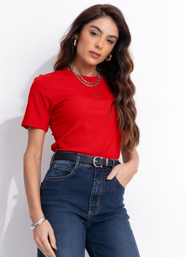 Camiseta Canelada Cj Vermelho