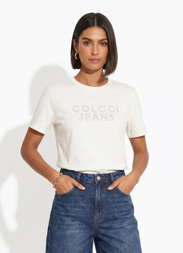 Camiseta com Aplicação Cj Off White