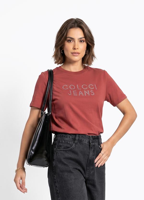 Camiseta com Aplicação Cj Vermelho