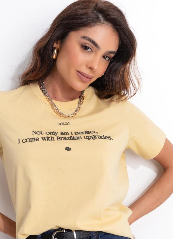 Camiseta em Algodão Amarelo