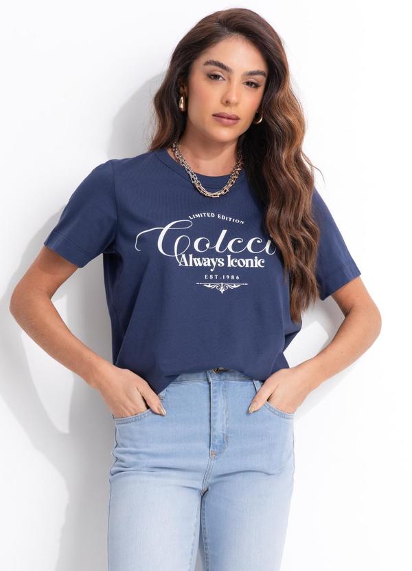 Camiseta em Algodão Azul