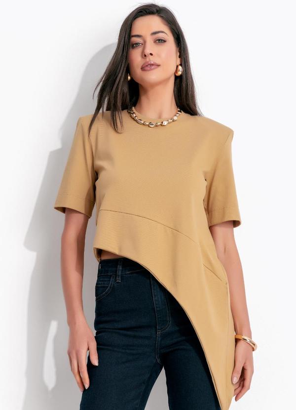 Camiseta em Algodão Bege