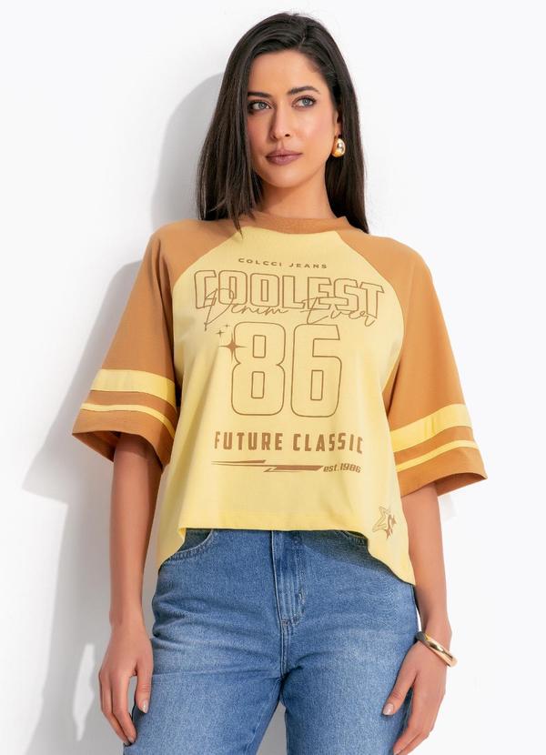 Camiseta em Algodão Cj Amarelo
