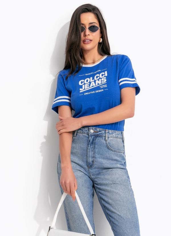 Camiseta em Algodão Cj Azul