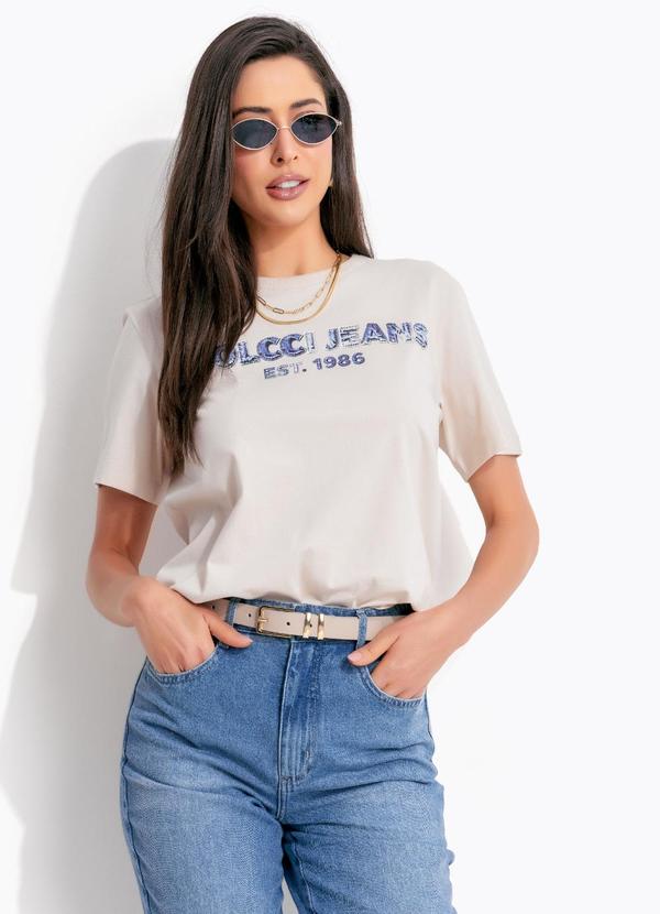 Camiseta em Algodão Cj Bege