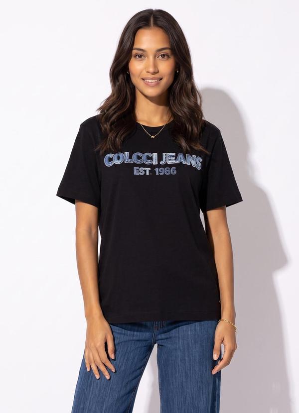 Camiseta em Algodão Cj Preto