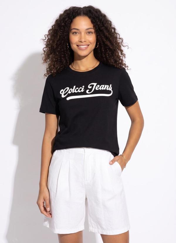Camiseta em Algodão Cj Preto