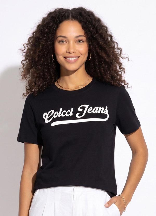 Camiseta em Algodão Cj Preto