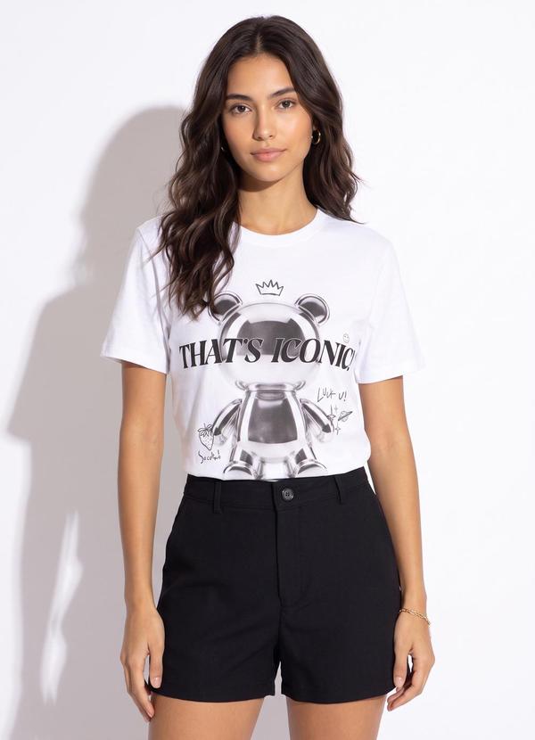 Camiseta em Algodão Estampada Off White