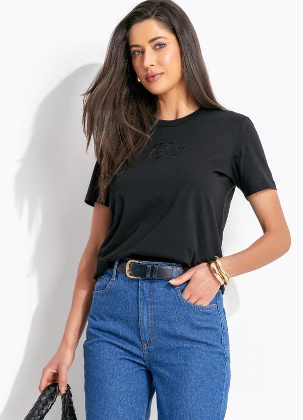 Camiseta em Algodão Preto